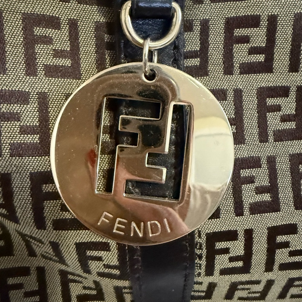 fendi zucchino canvas tote with charms. excellent condition. - Picture 9 of 10